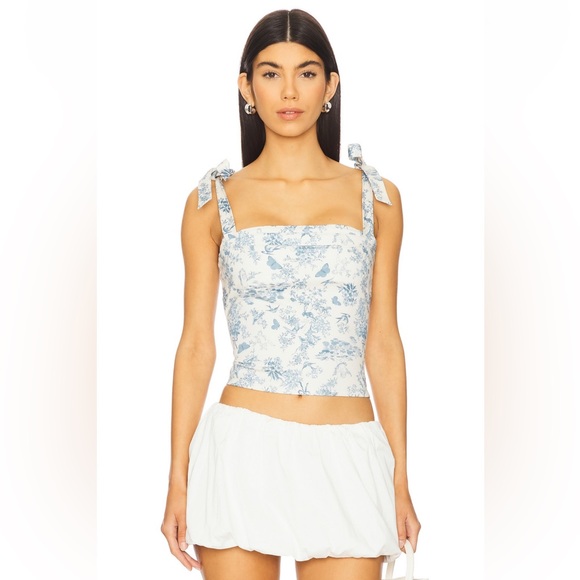 MAJORELLE Tops - NWT Carmella Top in Baby Blue Toile
MAJORELLE